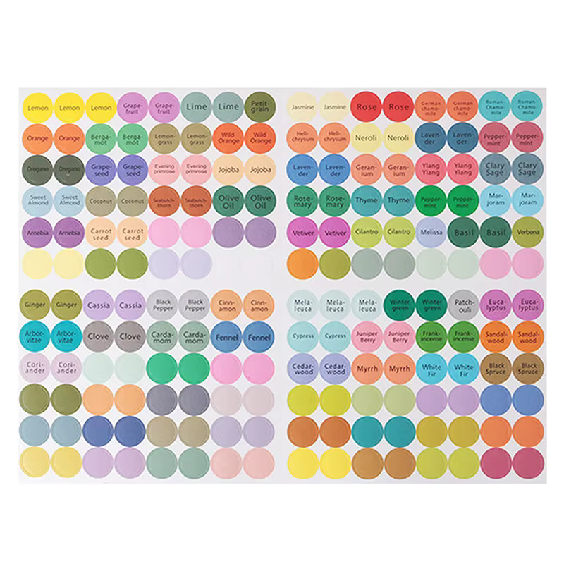 192 Stück bunte Aufkleber für ätherische Öl Flaschenverschlüsse, runde Etiketten für Doterra und Young Living Öle - Bild 4