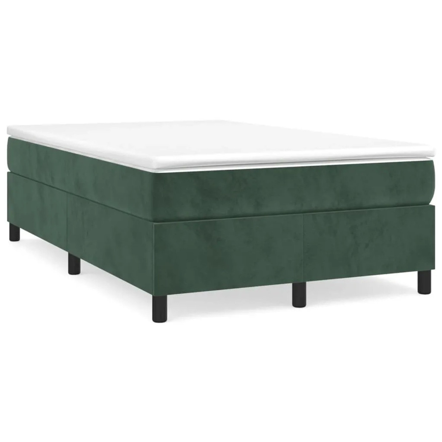vidaXL Boxspringbett aus Samt in Dunkelgrün, B/T/H: 120 x 200 x 35 cm - Bild 2