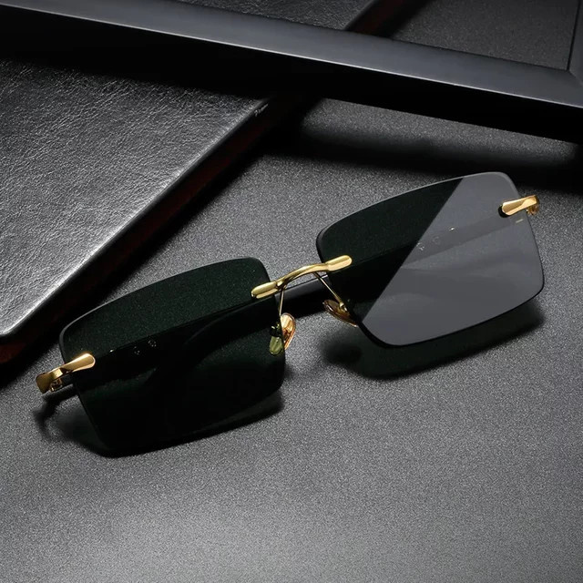 ERIKOLE Korrektionsbrille, randlos, quadratisch, Metall, schwarz, Unisex - Bild 1