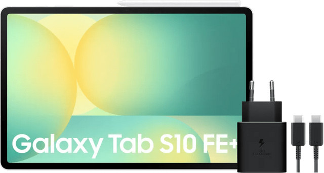 Samsung Galaxy Tab S10 FE Plus Tablet 13,1 Zoll 128GB Wi-Fi Silber mit Ladepaket - Bild 1