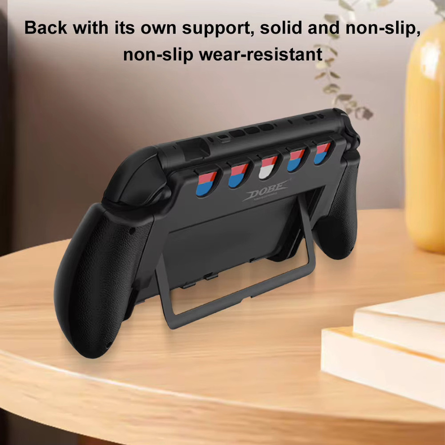 ALLOET Ergonomischer Griffhalter für Nintendo Switch 2 mit Ständer und 5 Spielkartenfächern in Schwarz - Bild 5