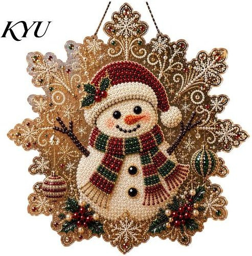 LAIZHANGLIBA DIY Perlenmalerei Set Schneeflocken Sonnenfänger Hängendes Ornament in Mehrfarbig, Durchmesser: 15 cm - Bild 1