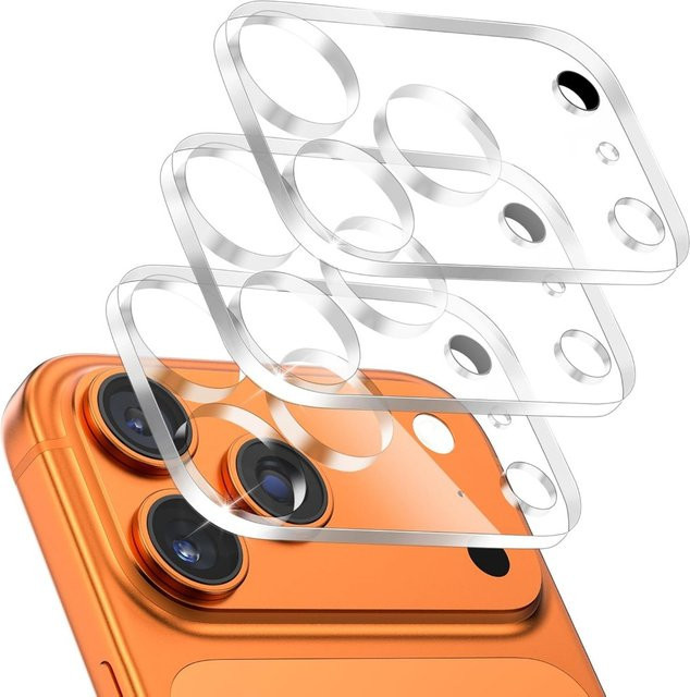 3-teiliger Kameraobjektivschutz aus gehärtetem Glas für iPhone 17 Pro Max, 17 Air, 17 Pro, 16 und 15, transparent, 9H-Härte und kratzfest - Bild 1