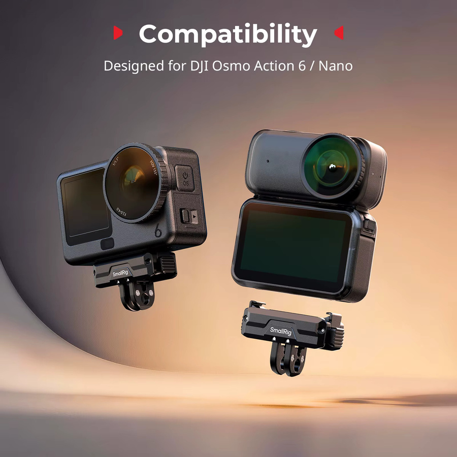 SmallRig Dual-Mount-Unterstützung mit magnetischem Schnellwechsel für DJI Osmo Action 6 und DJI Osmo Nano 5890, Schwarz - Bild 2