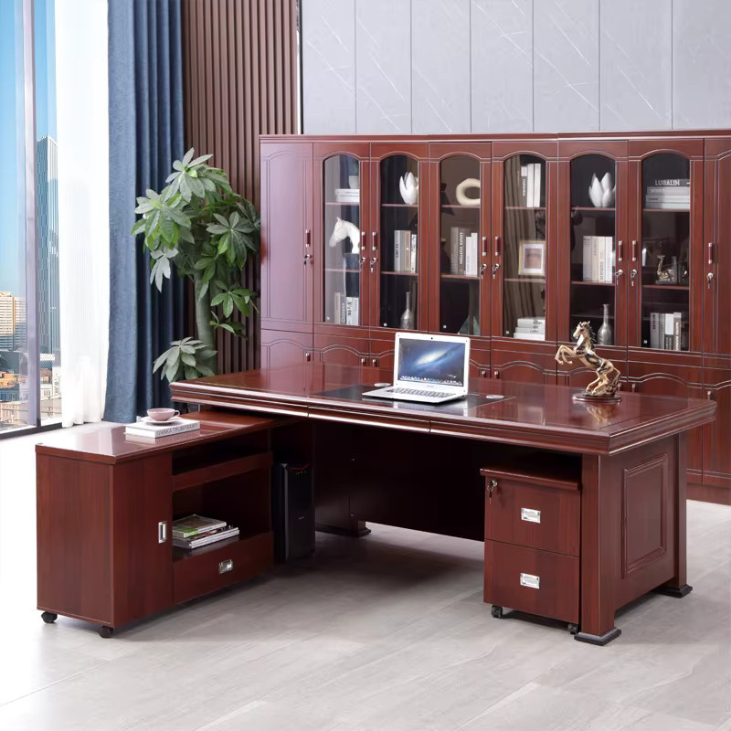 DUTRIEUX Computer Schreibtisch aus Holz in Braun mit Rollen für dein Home-Office - Bild 2