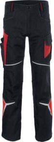 Kübler Arbeitshose BODYFORCE Form 2225 in Schwarz/Mittelrot mit Reflexstreifen und Cordura-Material, Größe 64 - Bild 1