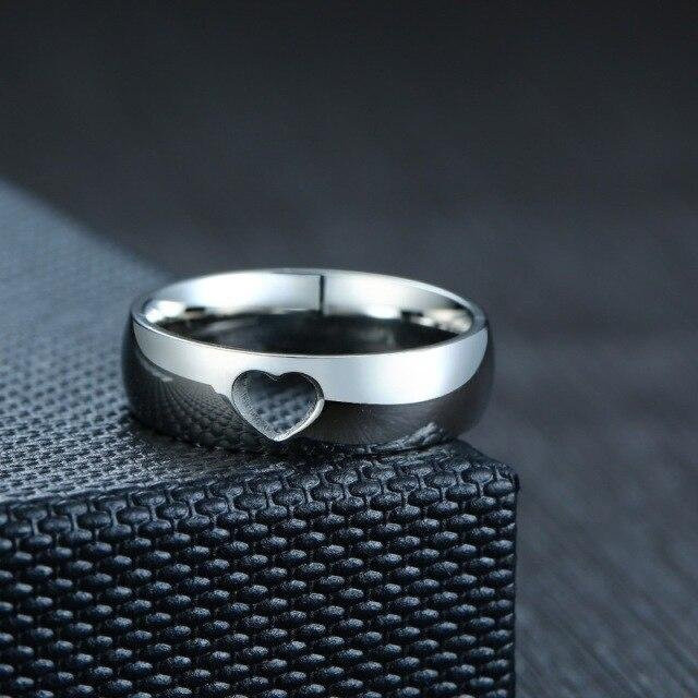 Allbestart Ring Edelstahl, Schwarz, Unisex, 6mm - Bild 1