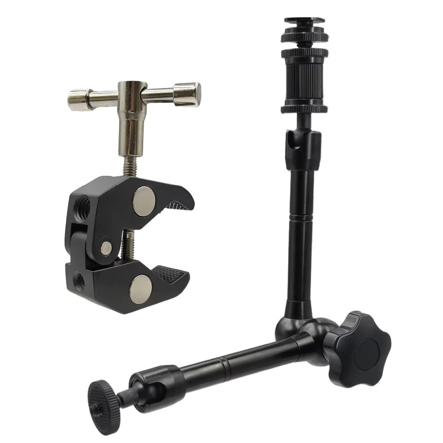 VeFly Magic Arm aus Metall mit Super-Klemme in Schwarz, 27,9 cm für Action-Kameras, DSLR-LCD-Monitore, LED-Leuchten und Handy-Zubehör - Bild 4