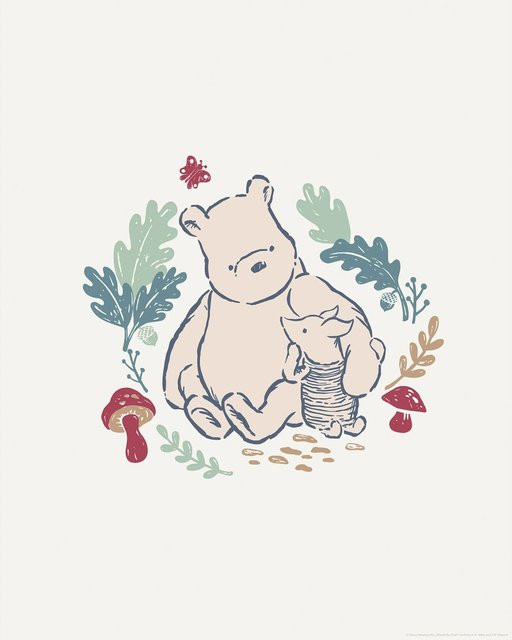 Komar Wandbild Disney Winnie the Pooh Taking Care, Beige/Multicolour, Breite: 40 cm, Höhe: 50 cm - Bild 1