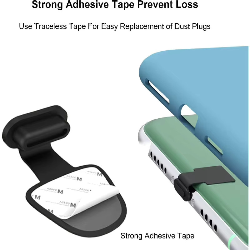 Silikon Typ-C Staubschutzstecker in Schwarz mit Lautsprechergitter als Anti-Verlust Anschlussabdeckung für iPhone 15 16 17 USB-C Ladeanschluss - Bild 3