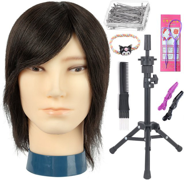 Betella Mannequin Kopf Perückenständer mit Stativ, Herren, 100% menschliches Haar - Bild 1
