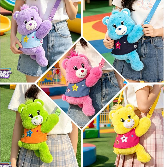 Care Bears Plüsch-Umhängetasche, Stofftier-Rucksack, 30cm - Bild 1