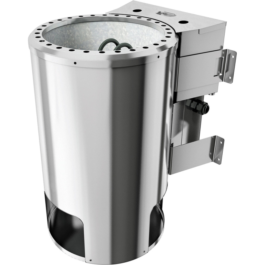 Karibu Saunaofen Bio Set 3,6 kW PnP in Edelstahl Silber mit Steinen und Steuerung Easy - Bild 1