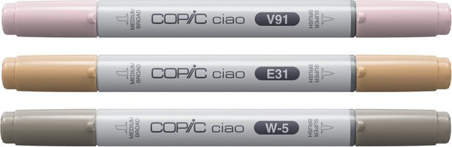Copic Marker Set Ciao Layer & Mix Pet Palette mit 3 Brush-Stiften in Beige, Grey und Multicolour - Bild 1