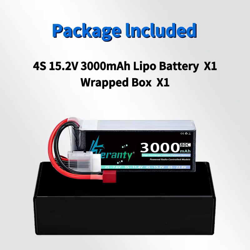 TERANTY 4S 3000mAh Lipo FPV Drohnen-Akku, 14,8V 15,2V 60C 80C, mit T/XT60 Stecker - Bild 5