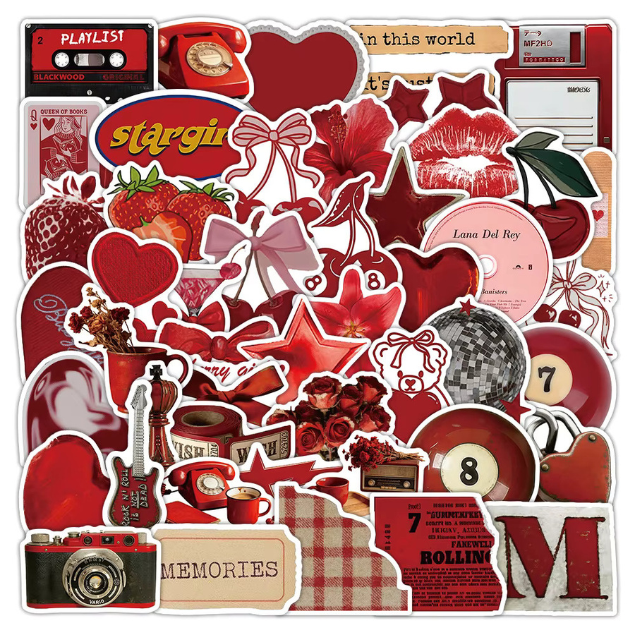 Rspctou Vintage Y2K Cherry Girl Graffiti-Aufkleber, 10-teiliges Set - Bild 2