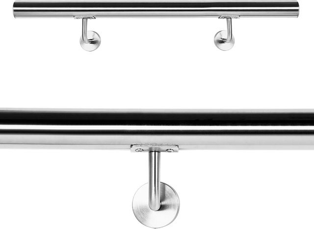 Wiltec Handlaufset für die Wandmontage aus Edelstahl V2A in Silber, Länge: 80 cm - Bild 1