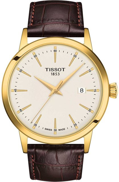 Tissot Armbanduhr Classic Dream, Quarz, Edelstahl, Leder, 42 mm, Herren - Bild 1