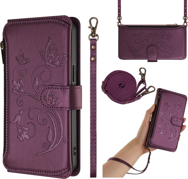 Leder Klapphülle für Xiaomi Poco X8 Pro Max X7 X6 X5 X4 X3 Neo GT NFC 5G mit Kartenfach und Portemonnaie in Schwarz, Grün, Orange oder Violett - Bild 1