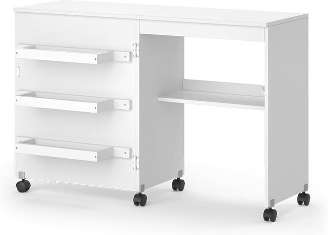 Vicco Nähtisch Carmen Weiß B: 94,9 cm, T: 79 cm, H: 79 cm - Bild 1