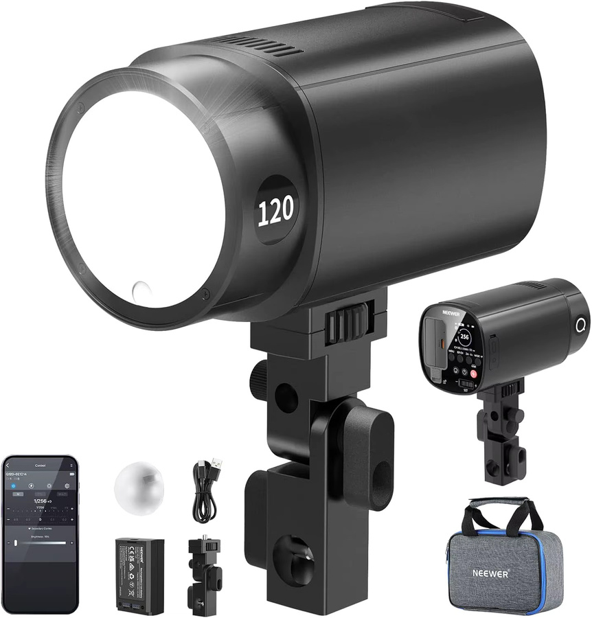 NEEWER Q120 120Ws 2.4G TTL Outdoor-Blitzgerät in Schwarz, tragbares Studio-Strobe mit Modellierlicht und HSS-Unterstützung, kompatibel mit Godox - Bild 7