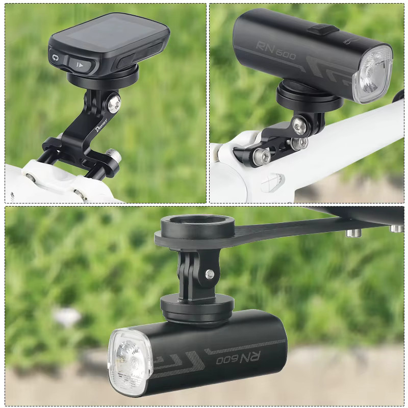 Deemount Richtungsverstellbarer Adapter in Schwarz für Garmin Bryton Wahoo Computer, hinteres Radarlicht und Magicshine Scheinwerfer-Sportkamera - Bild 4