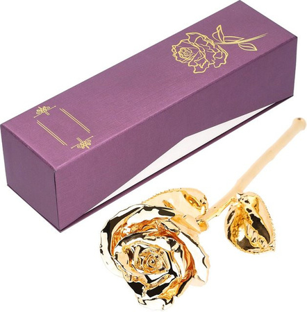 OutsideWorld 24K Vergoldete Rosenblume in Beige als dekoratives Ornament für Valentinstag und Geburtstage