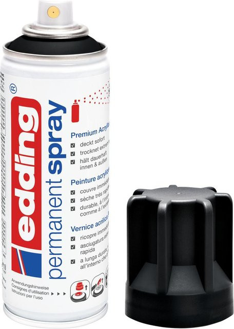 Edding 5200 Permanentspray Premium-Acryllack in Tiefschwarz seidenmatt, 200 ml - Bild 3