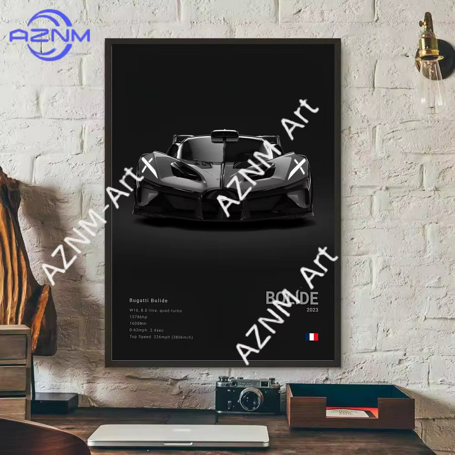 Wasserfestes Rastar Bugatti Veyron Poster in Schwarz als Wandkunst für dein Zuhause oder deine Bar - Bild 3