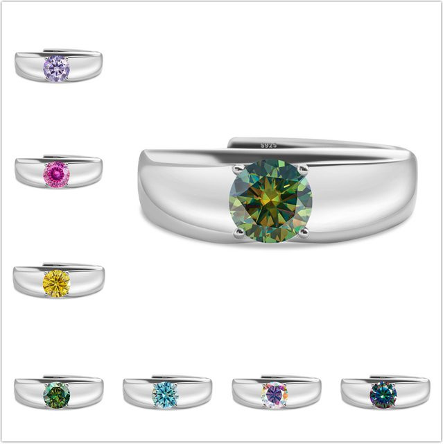BIJOX STORY Moissanit-Ring, 925 Silber, Weiß, Unisex - Bild 1