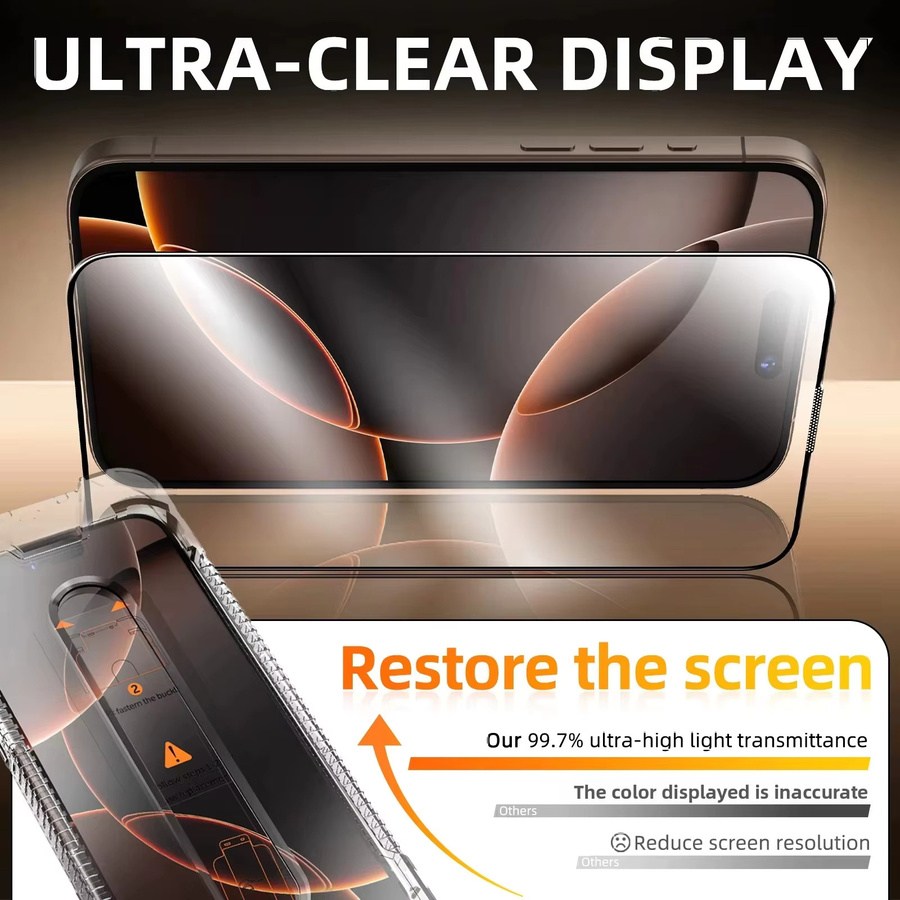 Displayschutzfolie mit oleophober Beschichtung und Installationswerkzeug für Google Pixel 9 Pro XL, 10 Pro XL, 8 Pro, 9A, 8A, 7A, 6A in Transparent - Bild 5