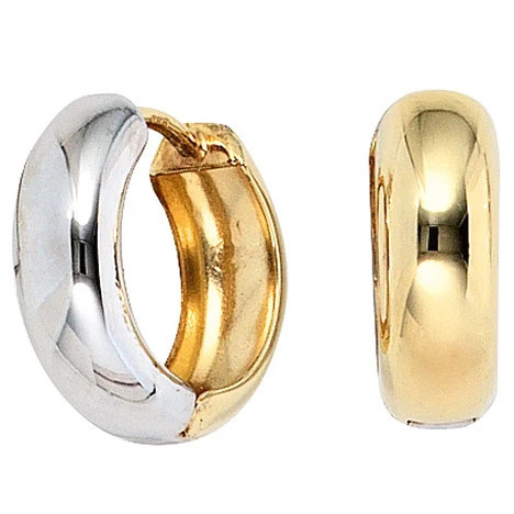 Colfem Creolen, 333 Gelbgold, bicolor, Ohrringe - Bild 1