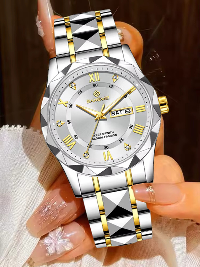 BANGWEI Armbanduhr, Quarz, Edelstahl, Diamant, Damen, Weiß - Bild 7