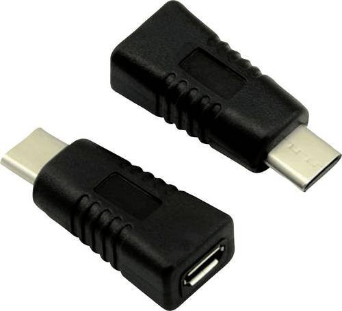Value USB 2.0 Adapter mit USB-C Stecker und USB 2.0 Micro-B Buchse in Schwarz - Bild 1
