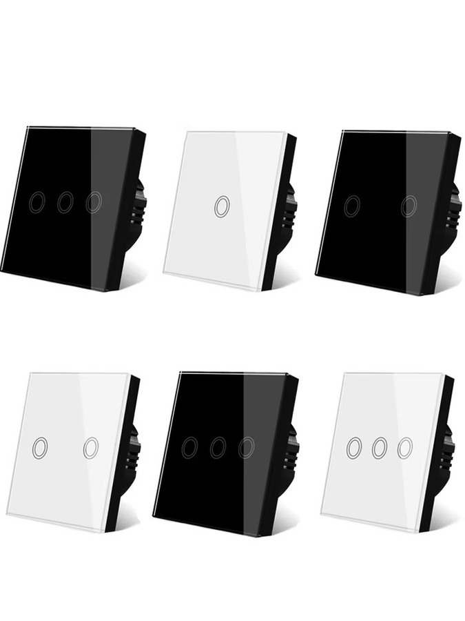 QNCX Wandleuchte mit Touch-Schalter und Kristallglas Panel in Weiß und Transparent - Bild 6