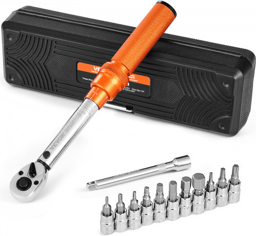 VEVOR Klick-Drehmomentschlüssel Set mit 1/4 Zoll Antrieb, 2,3–22,6 N.m, Orange - Bild 1