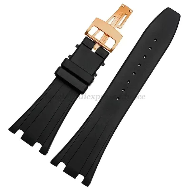 Uhrenarmband Kautschuk, Schwarz, Herren, 26 mm, 27 mm - Bild 2