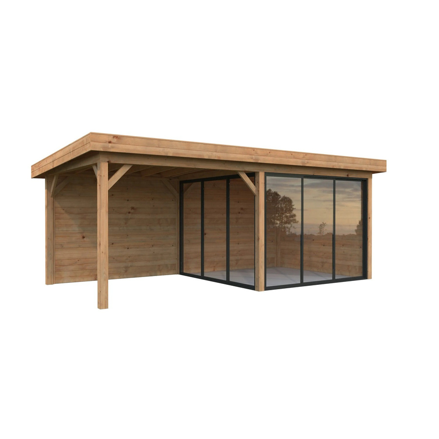 Palmako Pavillon Lenna Set 405 Slide aus Fichtenholz, Braun, B/H/T: 588 x 245 x 300 cm - Bild 2