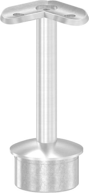 FeNau Rohrabschlussstopfen Handlaufanschlussplatte aus Edelstahl V2A in Silber matt, Ø 42,4 x 2,5 mm, 90 Grad - Bild 1
