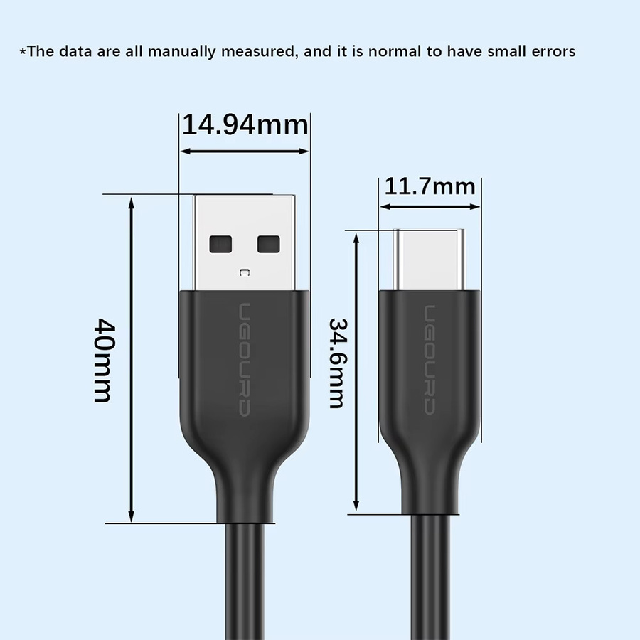 UGOURD USB-A auf USB-C OTG Kabel, USB 3.2 10 Gbit/s Datenübertragung, 60 W QC 3.0, Schwarz - Bild 4