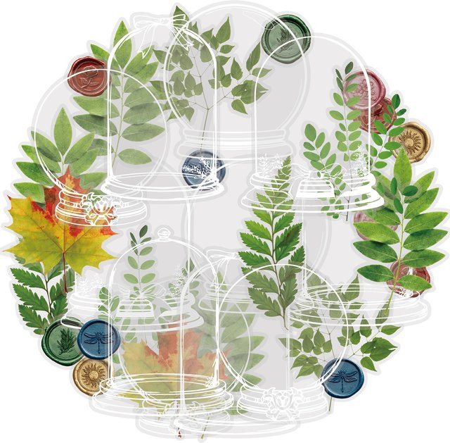 Etori Life Vintage-Tagebuchaufkleber im natürlichen Pflanzendesign, 15 Stück, Multicolor, Papier - Bild 1