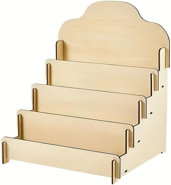 SZwatch Kartenaufbewahrungsregal aus Holz in Beige mit mehreren Fächern für Grußkarten und Postkarten - Bild 1