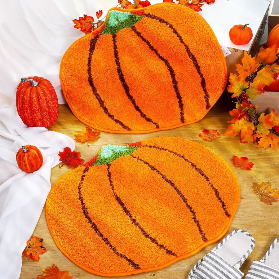 VIKAMA Thanksgiving Fußmatte mit Kürbis-Design für Wohnzimmer, Schlafzimmer oder Badezimmer - Bild 1