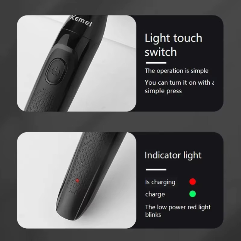 Kemei 3-in-1 Elektrorasierer für Herren, Schwarz - Bild 5