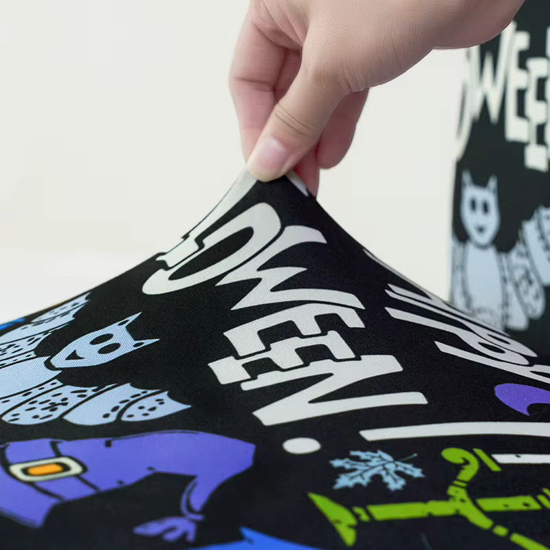 Yupartex Halloween Kürbis Stuhlhussen aus Stretch-Spandex, mehrfarbig, schmutzabweisend - Bild 3