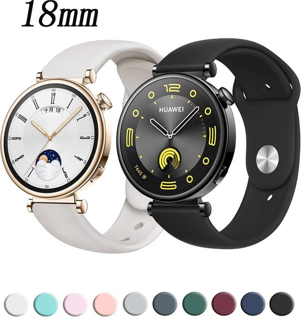 Huawei Smartwatch Sportarmband Silikon, 18 mm, weiß, Unisex - Bild 1