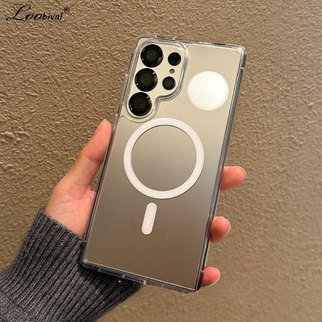 Loobival Transparente Magnetische Acryl-Schutzhülle für Samsung Galaxy S25 S26 Ultra S24 S23 S22 Plus S21 FE A55 A56 A16 A35 A15 A17 A07 Cover - Bild 1