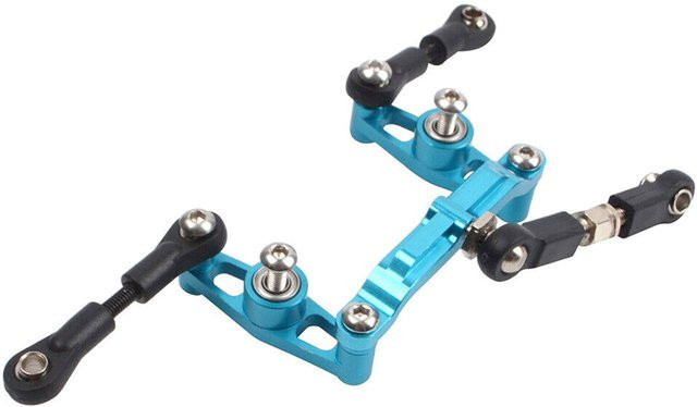 Tamiya Aluminium Kugellager Kurbel Lenksatz, Blau, Metall, Zubehör - Bild 1
