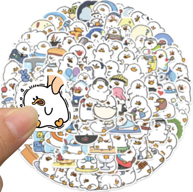 100 Stück Tier Fat Duck Graffiti Aufkleber Multicolor von BulingBulingStickers Store für Motorrad, Telefon, Skateboard und Laptop - Bild 1