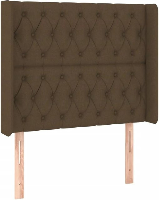 vidaXL LED Kopfteil Dunkelbraun mit USB-Ladeport und integrierter Beleuchtung, B: 93 cm, T: 16 cm, H: 118-128 cm - Bild 1